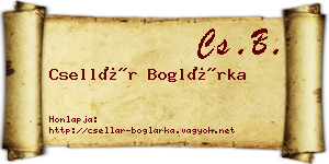 Csellár Boglárka névjegykártya